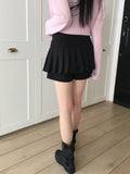 Wika Two-Way Ribbon Pants Pleated Mini Skirt