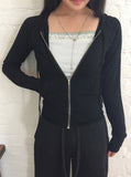 Shimo See-Through Slim Hood Zip-up