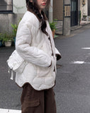 Raf Color Matching Collar quilting Padded Jumper