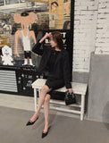 Capri Half-Length Banding Hem Slit Cotton Slacks Pants