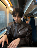 Concrete Crack Leather Jacket