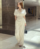 Hedden Linen Shirt Wrap Banding Wide Pants Set