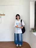 Kokans Summer Washing Denim Wide Pants