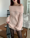 Hayni Bold Cable Off-Shoulder Knit