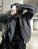 Hugo cable hood knit zip-up