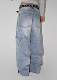 KNEE POCKET WIDE DENIM
