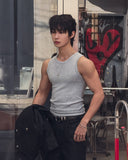 Pain Cut Ribbed Muscle Fit Sleeveless Top