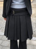 Herin Frill Pleated Midi Skirt