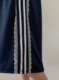 Holg Lace Track Banding Bermuda Pants
