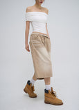 Silky Wrinkle Off-Shoulder Tee