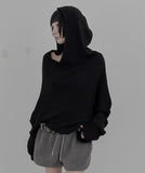 One-off diagonal hooded knit