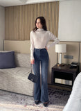 Devin Half-Neck Frill Pleated T-Blouse