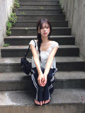 Deumyo Color Matching Track Nylon Banding Wide Pants