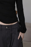 Slim V-neck Knit Top
