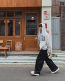 Look Fire Buckle Balloon Wide Denim Pants