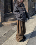 [1+1][Plan/Two Way] Poa Winter Brushed Corduroy Side Pin Tuck Training Pants