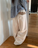 [unisex] Hillo Check Fleece Balloon Wide Brushed Pants