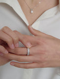 Essence Silver (W) Moissanite Double Wave Ring