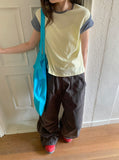 Dason Button Parachute Banding String Pants