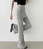 Layered Skirt Leggings Bootcut Banding Pants