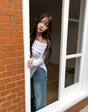 Kants Slit Off-Shoulder Long Sleeve