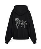 [mnem] Horse Graphic Hoodie Zip-Up