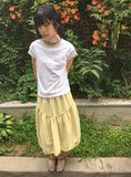Kira Shirring Cut Nylon Midi Skirt