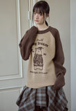Hush Bear Raglan Pullover Knit