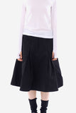 Two face box pleated midi skirt