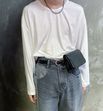 Loose Fit U Neck Long Sleeve Tee