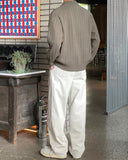High neck knit zip-up cardigan