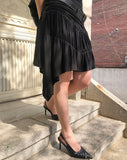 Luckin unbalanced midi skirt