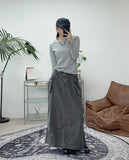 Niello Pigment Cargo Long Skirt