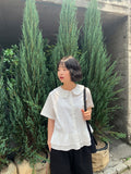 Silke Round Collar Frill Blouse