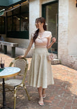 Shoebill Seersucker Flare Long Skirt