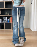 Tense Span Low Bootcut Denim Pants