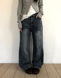 Nur Semi Wide Denim Pants