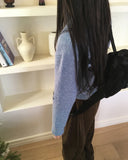 Phen Daisy Flower Collar Two Way Knit Zip-up