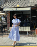 Mary Frill Stripe Shirt Long One Piece
