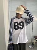 Ryan Printing Stripe Over Long Sleeve Tee