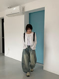 [unisex] Zenly Curve Denim Balloon Pants