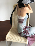 Reva Tie Dye Printed Shirring Strap Long One Piece