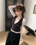 Dani Ruffle Layered Halter Long Sleeve