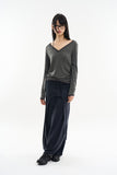 Panay sheer wide V-neck T-shirt
