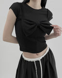 Keeper cap sleeve cropped T-shirt