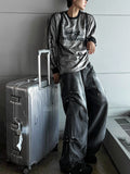 Rivet Pleated Denim