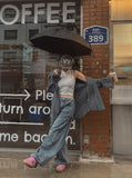 Maxi balloon snap wide denim