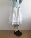 Camille Lace Tiered Flare Midi Skirt