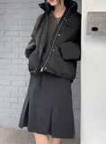 Season zipper pocket puffer collar short padding