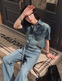 Terne semi wide denim pants